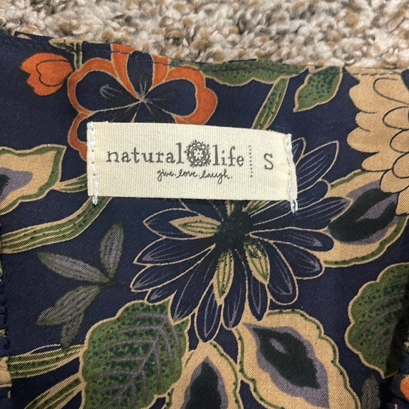 Natural Life Navy Floral Patterned Fabric size S - Picture 2 of 8